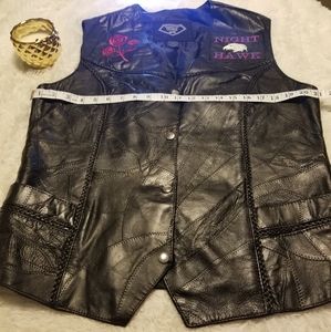 Diamond Plate buffalo leather bike vest. Womens